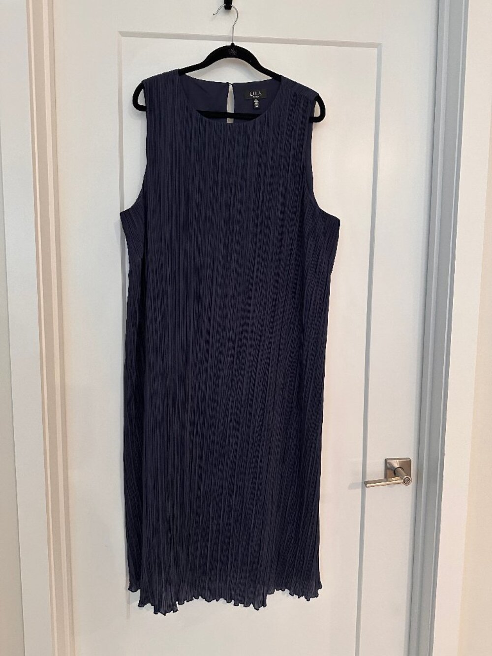 Ella Rafaella Navy Pleated Cocktail Dress 3X